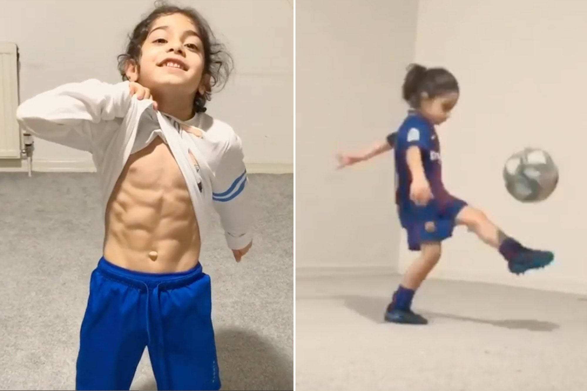Arat Hosseini : À 6 ans, ses abdos impressionnent Lionel Messi