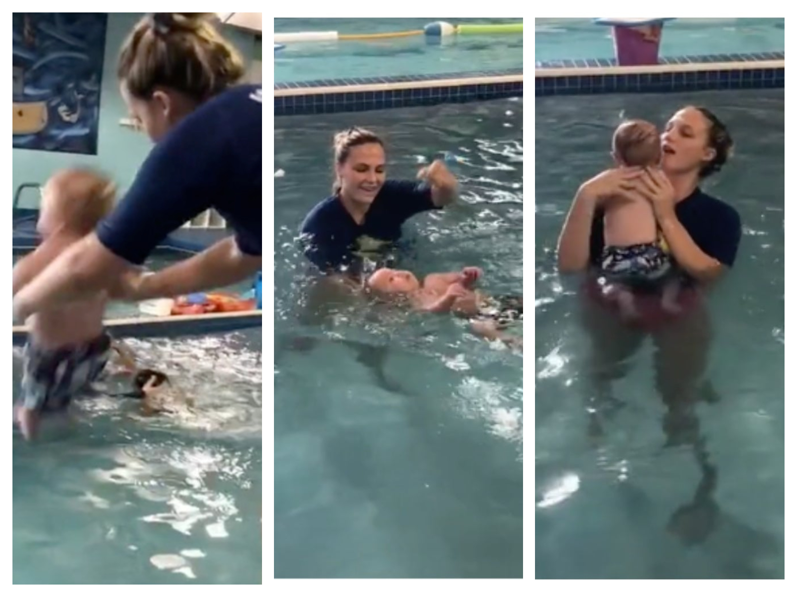 La surprenante vidéo d'un bébé jeté dans une piscine fait polémique