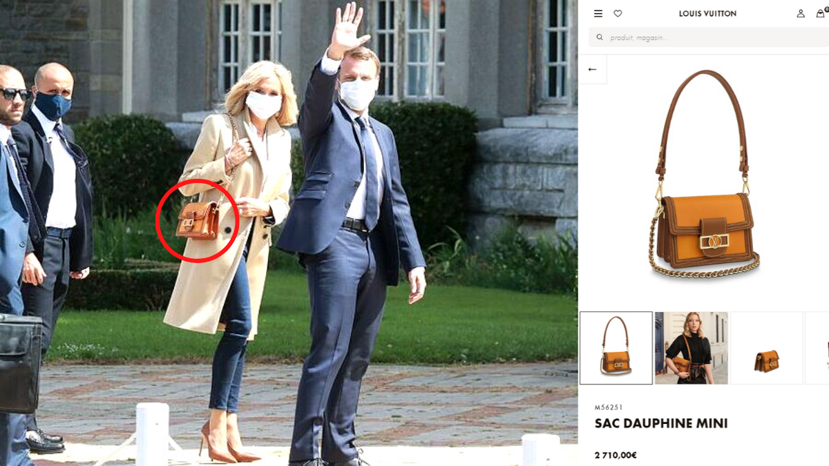  Brigitte Macron portant un sac Dauphine Mini de chez Louis Vuitton