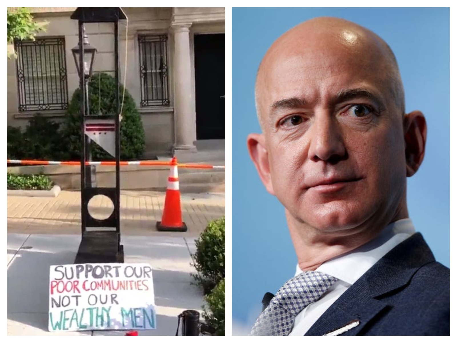 Jeff Bezos : une guillotine installée devant sa maison par des employés !