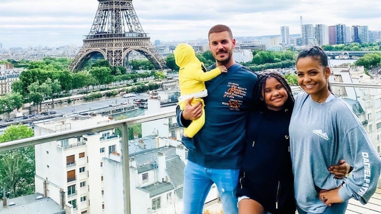  Matt Pokora et Christina Milian entourés de Violet et Isaiah @Instagram