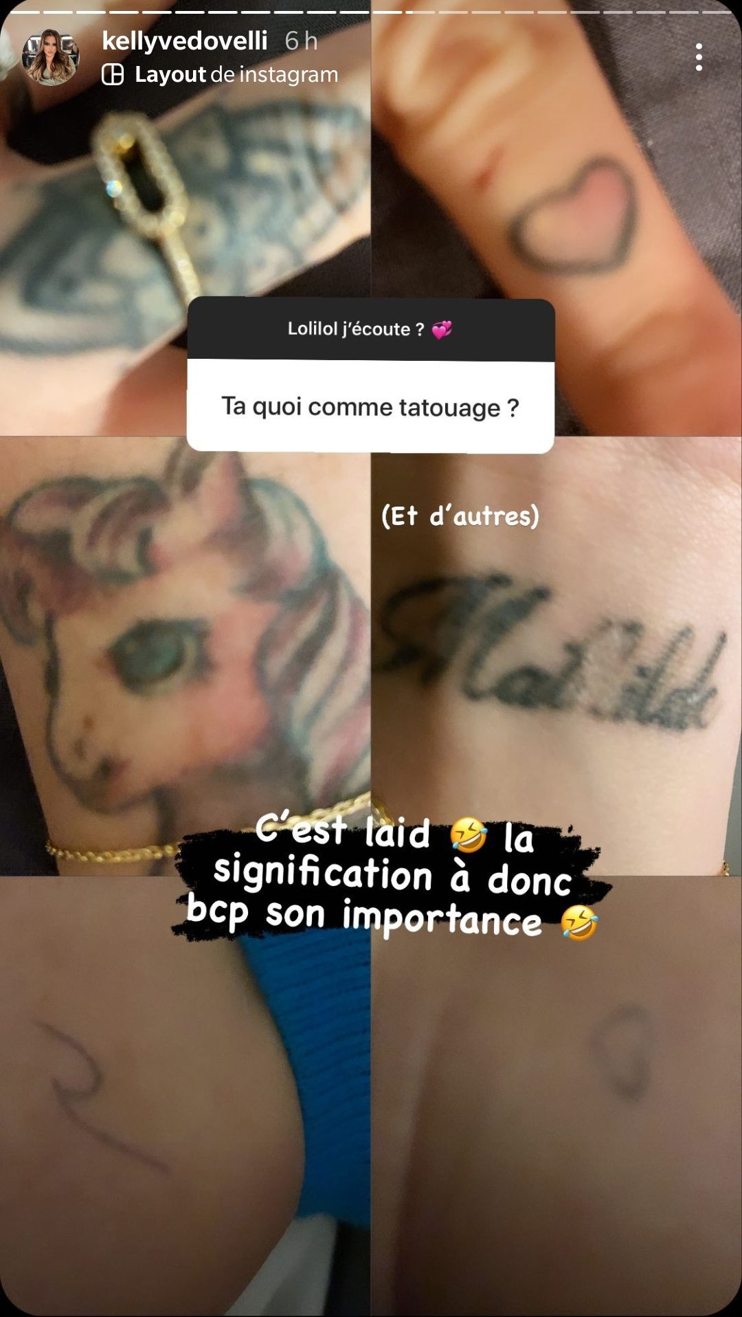 Kelly Vedovelli dévoile ses tatouages et ils sont très surprenants