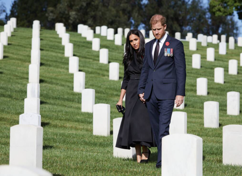  Meghan Markle et le prince Harry lors du Dimanche du Souvenir à Los Angeles, 11 novembre 2020.
