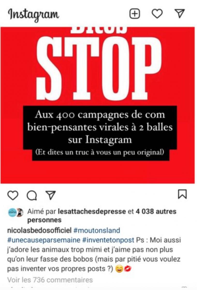 Nicolas Bedos pousse un violent coup de gueule sur Instagram contre les bien-pensants !