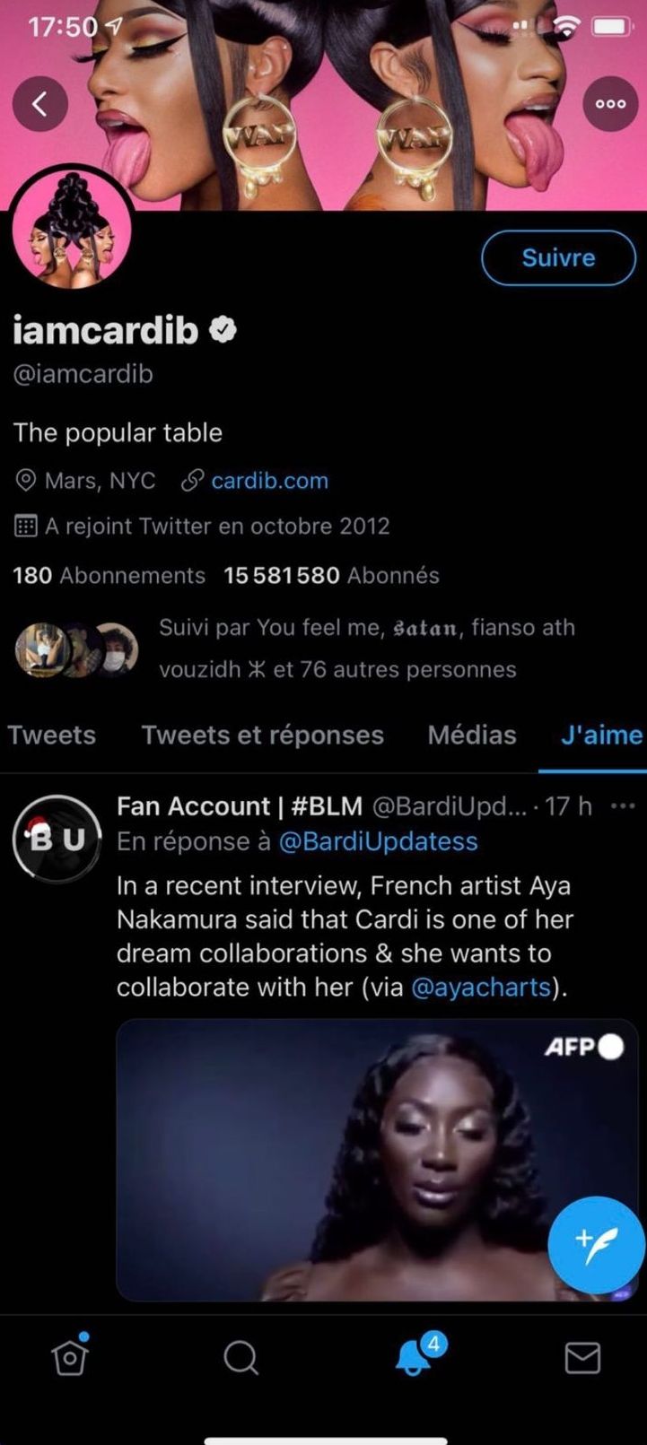 Aya Nakamura en duo avec Cardi B ? Ce clin d'œil de la rappeuse américaine