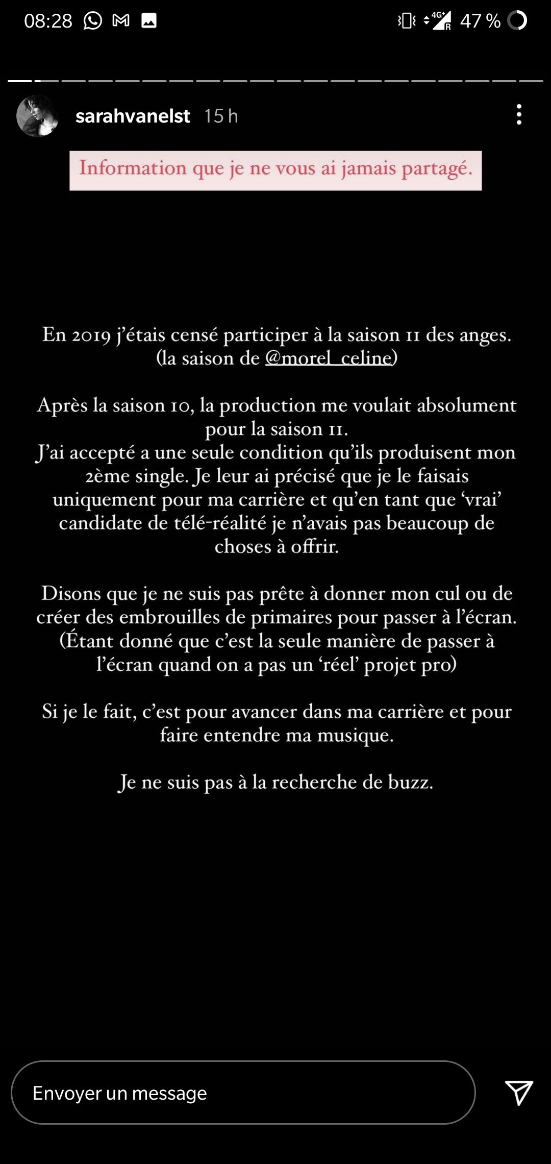 Blacklistée des Anges, cette candidate balance sur la production !