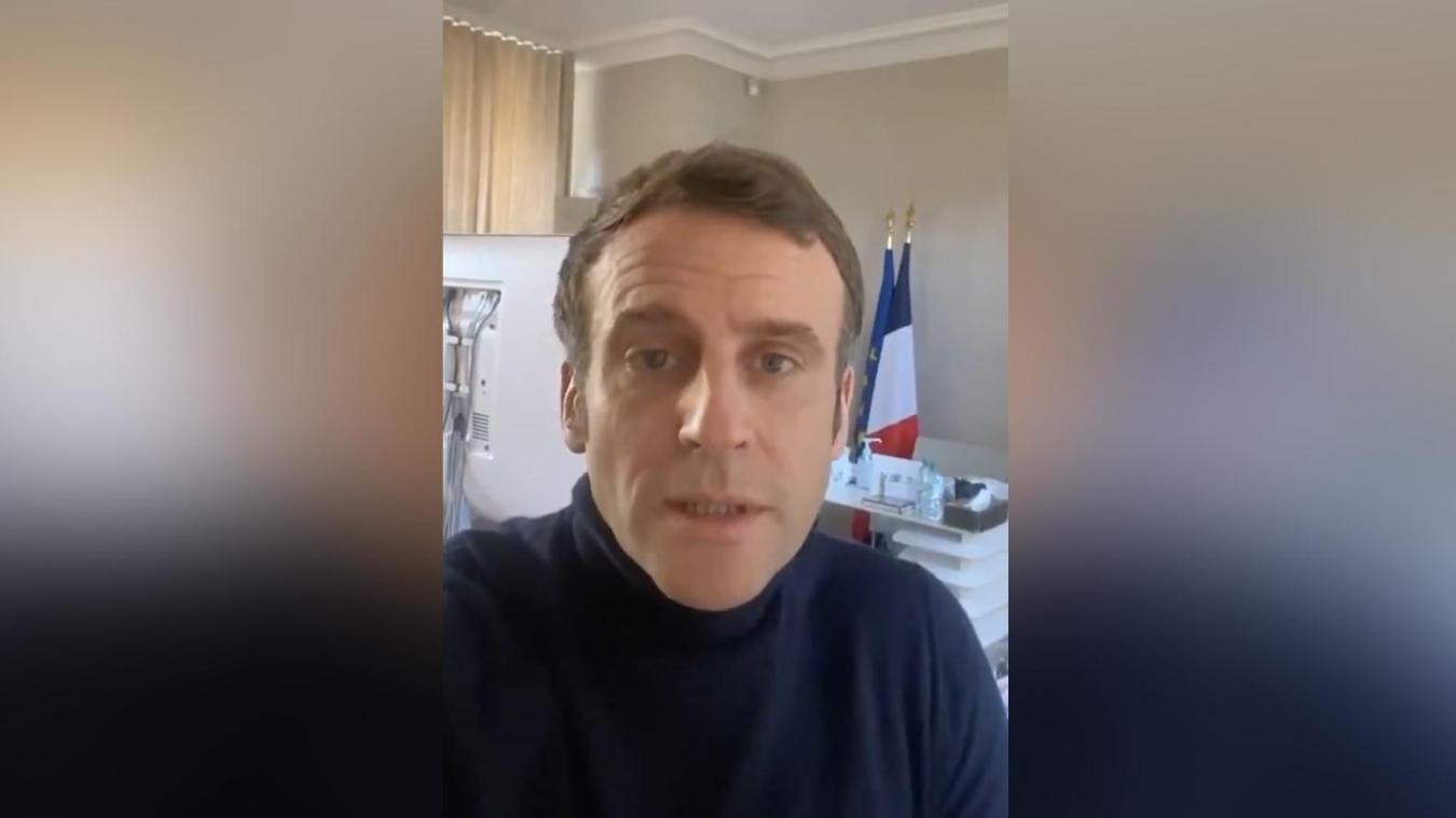  Emmanuel Maron s'adressant aux Français sur son état de santé après l'annonce qu'il était positif au Covid @Élysée