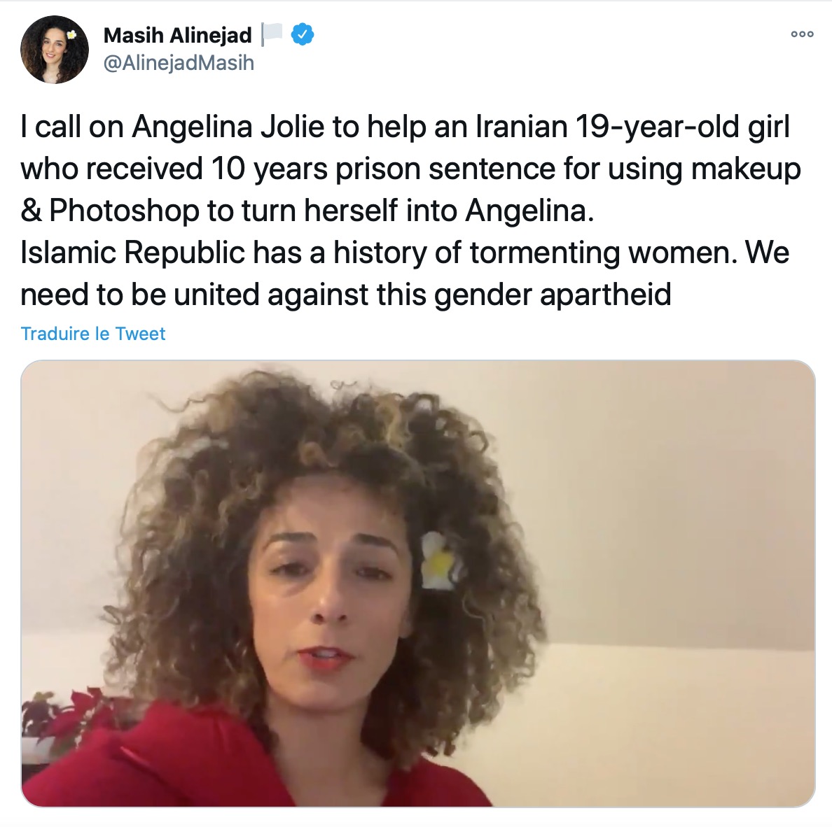 Iran : Le sosie zombie d’Angelina Jolie, Sahar Tabar,  condamnée à 10 ans de prison