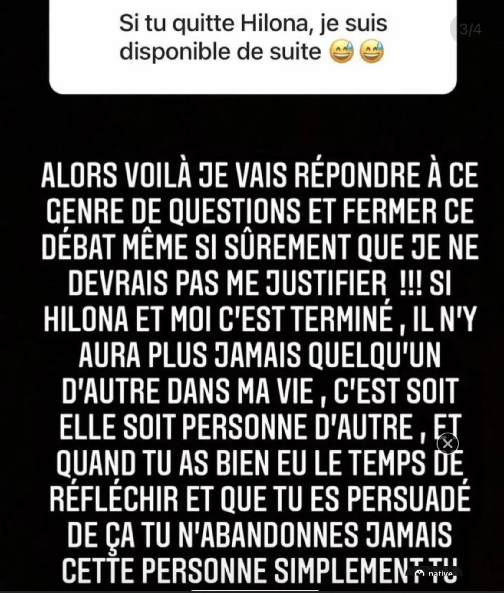 Julien Bert séparé d'Hilona Gos et dragué par une fan : sa belle déclaration à sa fiancée