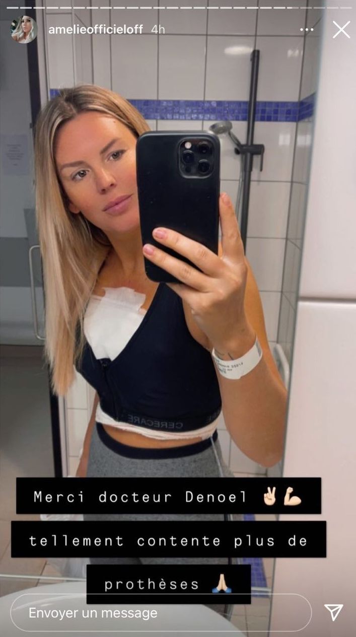  Amélie Neten après sa réduction mammaire @Instagram