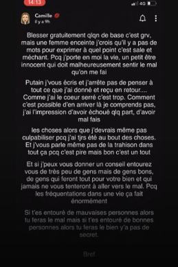 Camille Froment : Séparée de son chéri à quelques jours de son accouchement ? Ce message qui intrigue