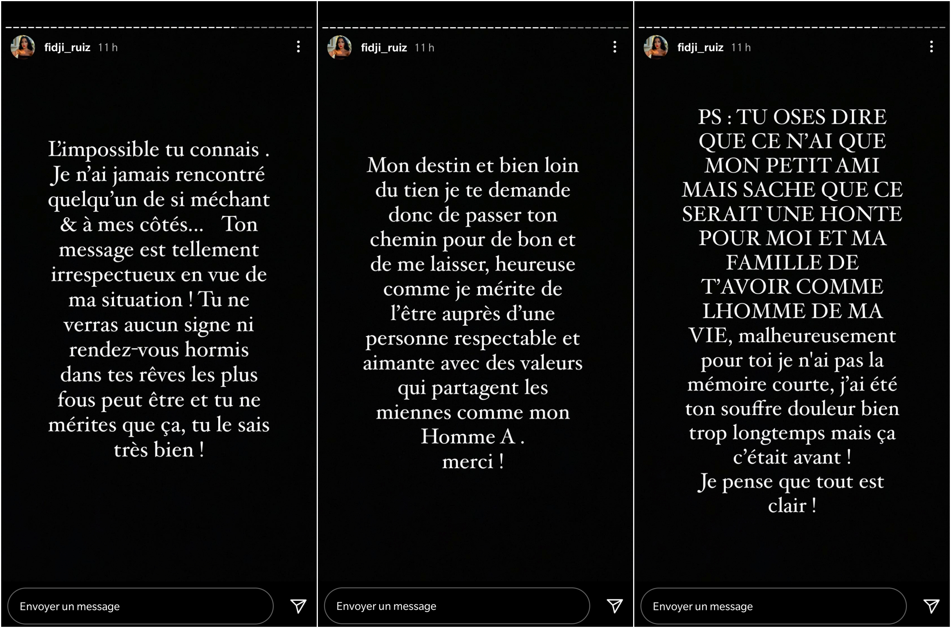  La déclaration de Dylan Thiry à son ex Fidji Ruiz @Instagram