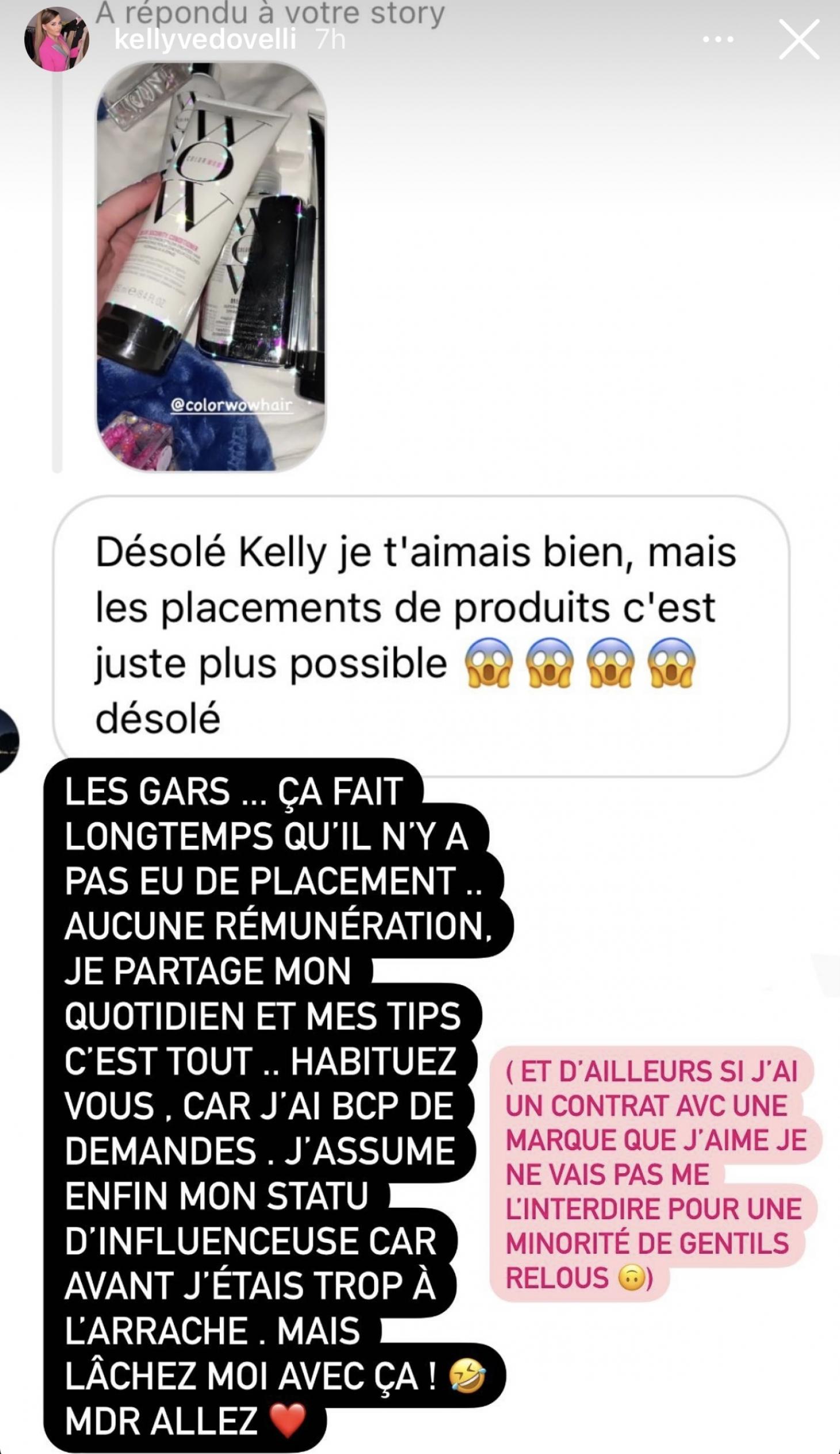 Kelly Vedovelli (TPMP) taclée pour des placements de produits, elle répond cash aux internautes !