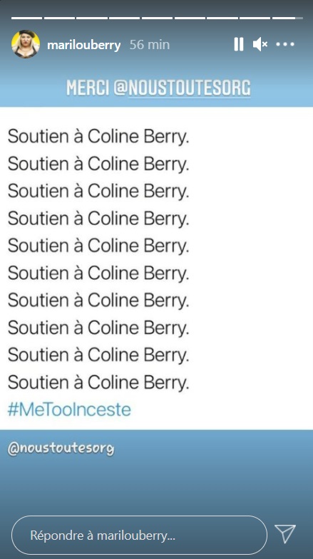  Marilou Berry soutient sa cousine Coline @Instagram