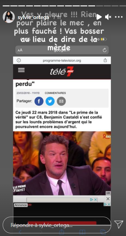 TPMP : Sylvie Ortega Munos répond aux attaques de Benjamin Castaldi "Rien pour plaire le mec" !