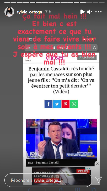 TPMP : Sylvie Ortega Munos répond aux attaques de Benjamin Castaldi "Rien pour plaire le mec" !