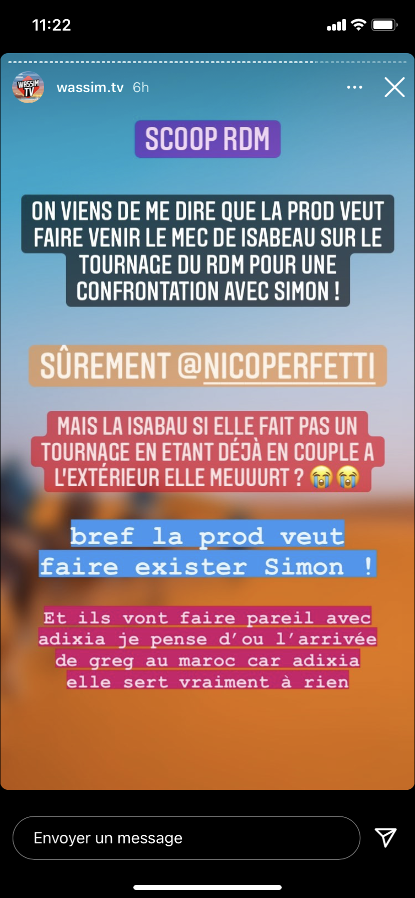  Scoop de Wassim TV @Instagram