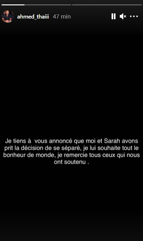 Sarah Fraisou (LVDA4) annonce sa rupture avec Ahmed : "On a divorcé"