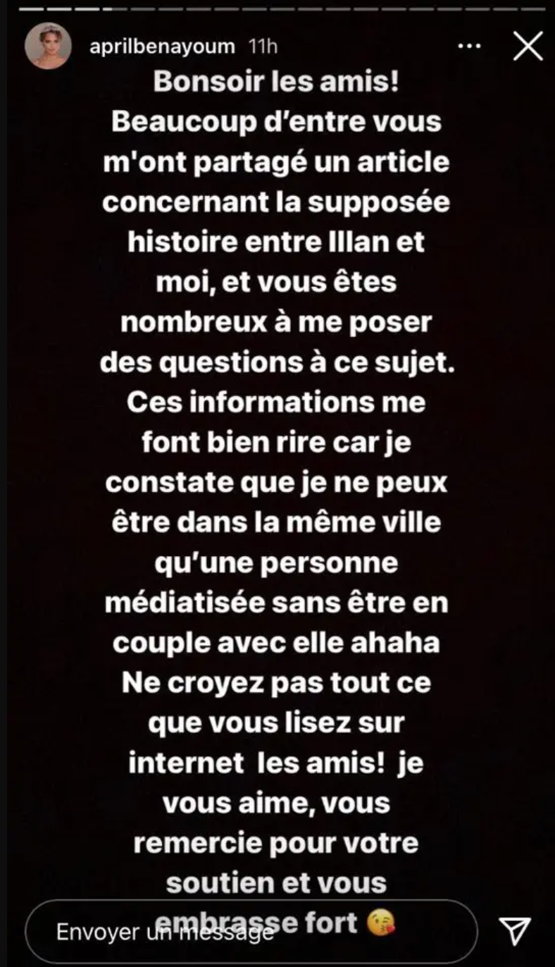  April Benayoum et Illan Castronovo @Instagram