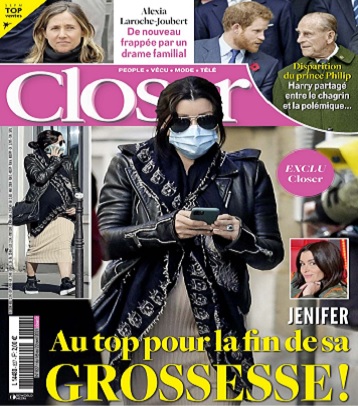  Jenifer enceinte en Une du magazine @Closer