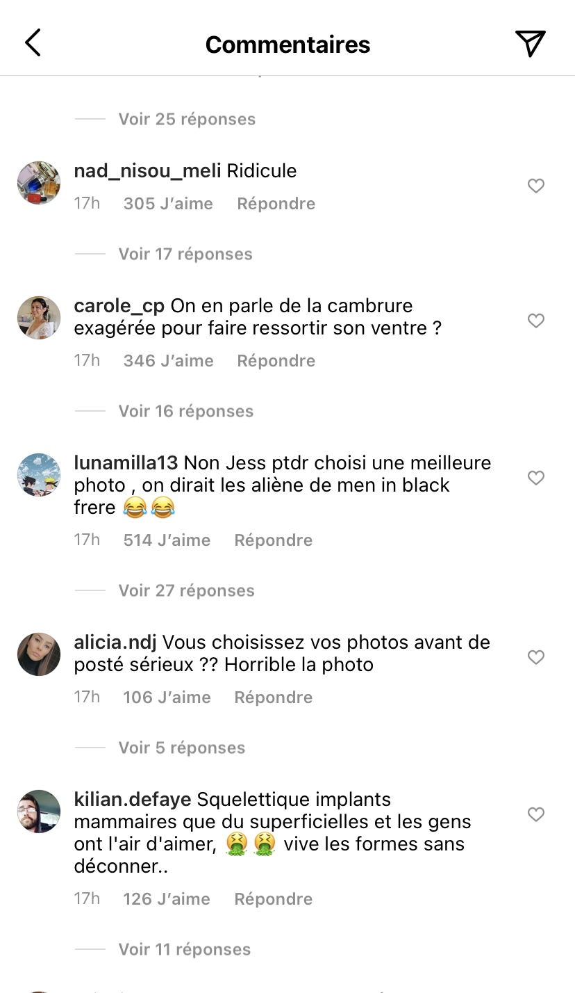  Les internautes critiquent Jessica Thivenin @Instagram