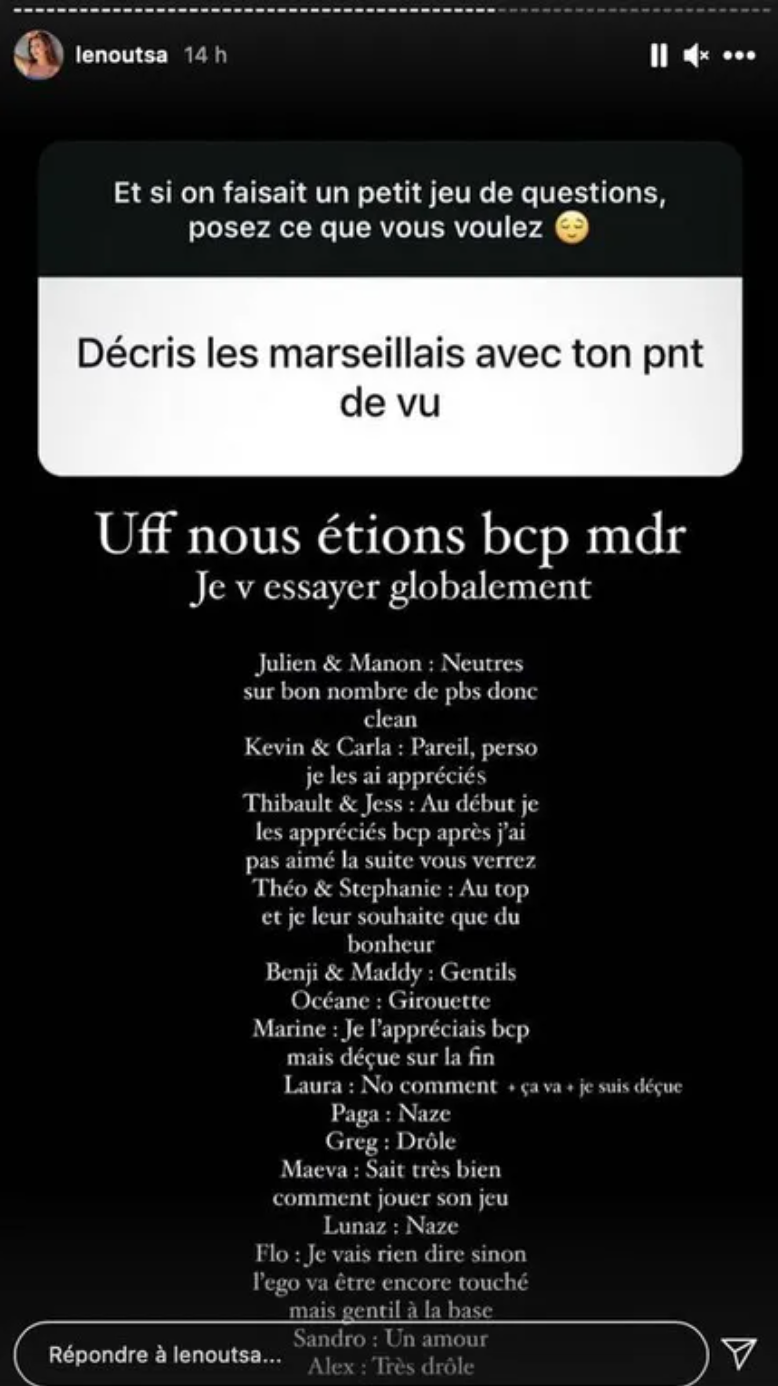  Léna donne son avis sur les Marseillais @Instagram