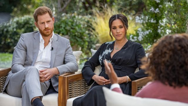  Meghan Markle et le prince Harry lors de l'ITV avec Oprah Winfrey @Harpo Productions/AFP