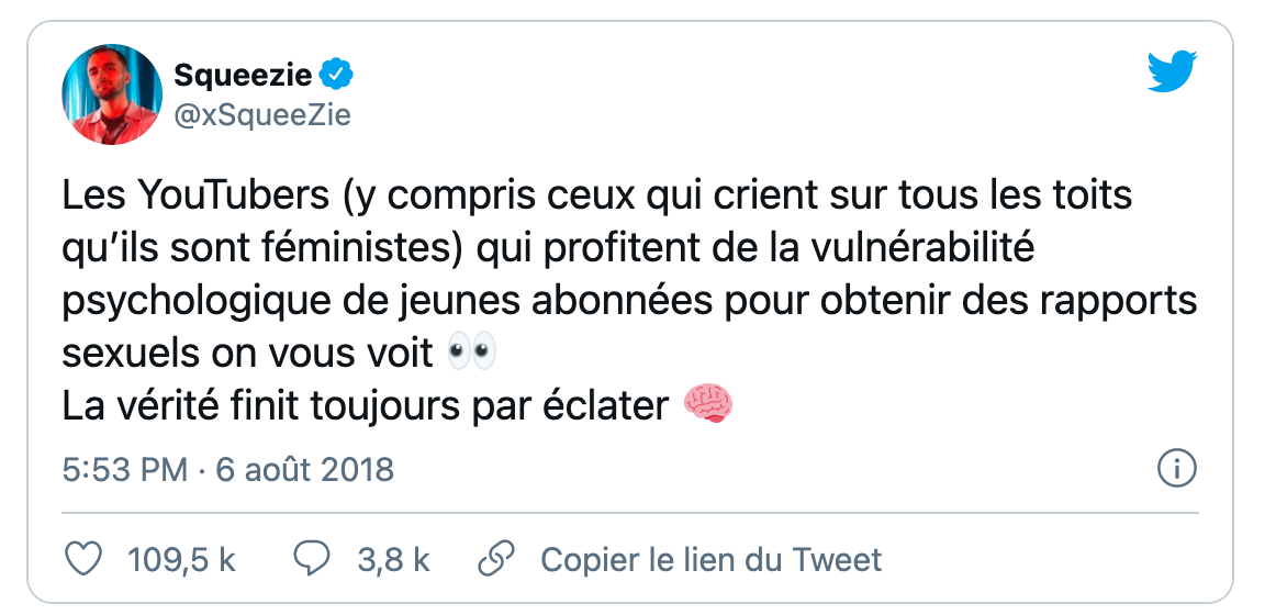  Tweet de Squeezie @Twitter