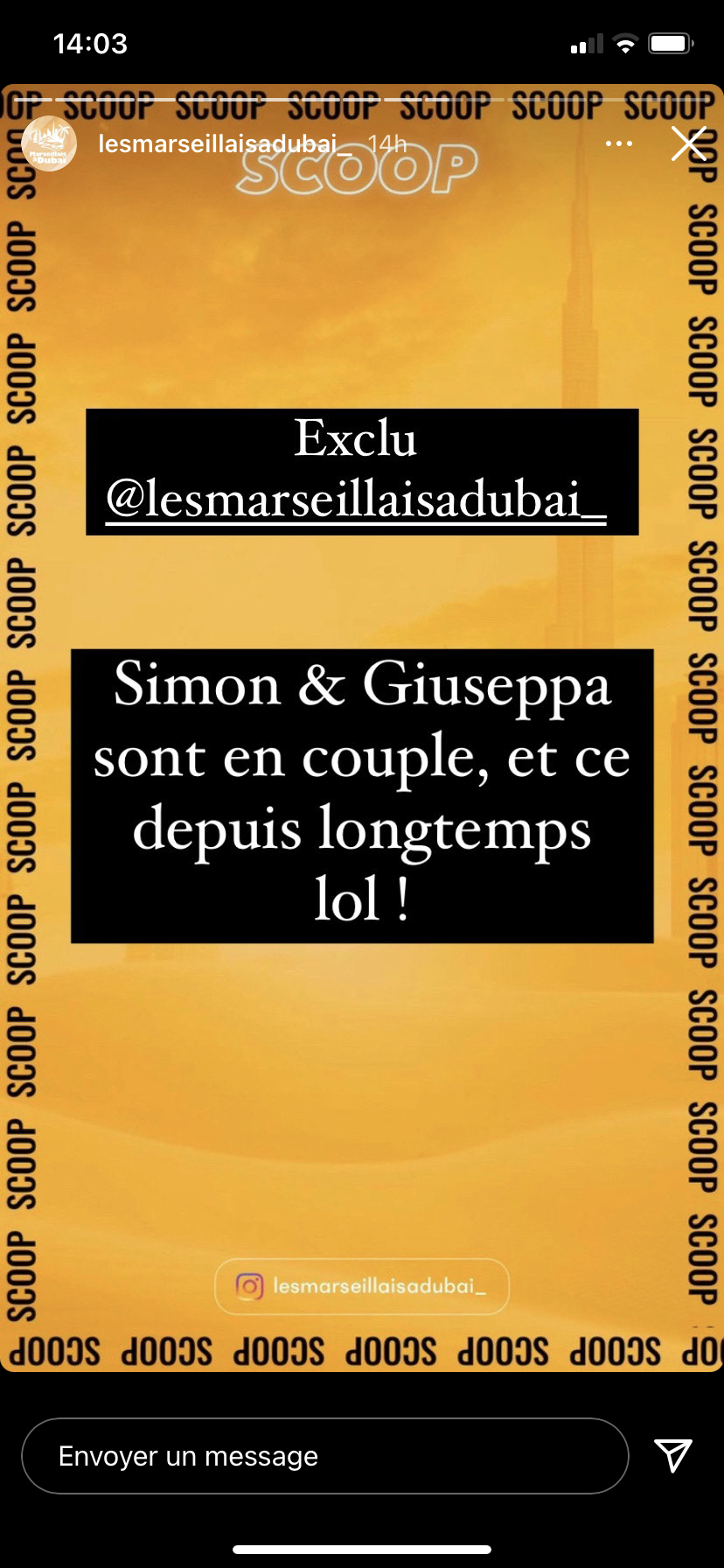  Simon Castaldi en couple avec Giuseppa @Lesmarseillaisadubai_
