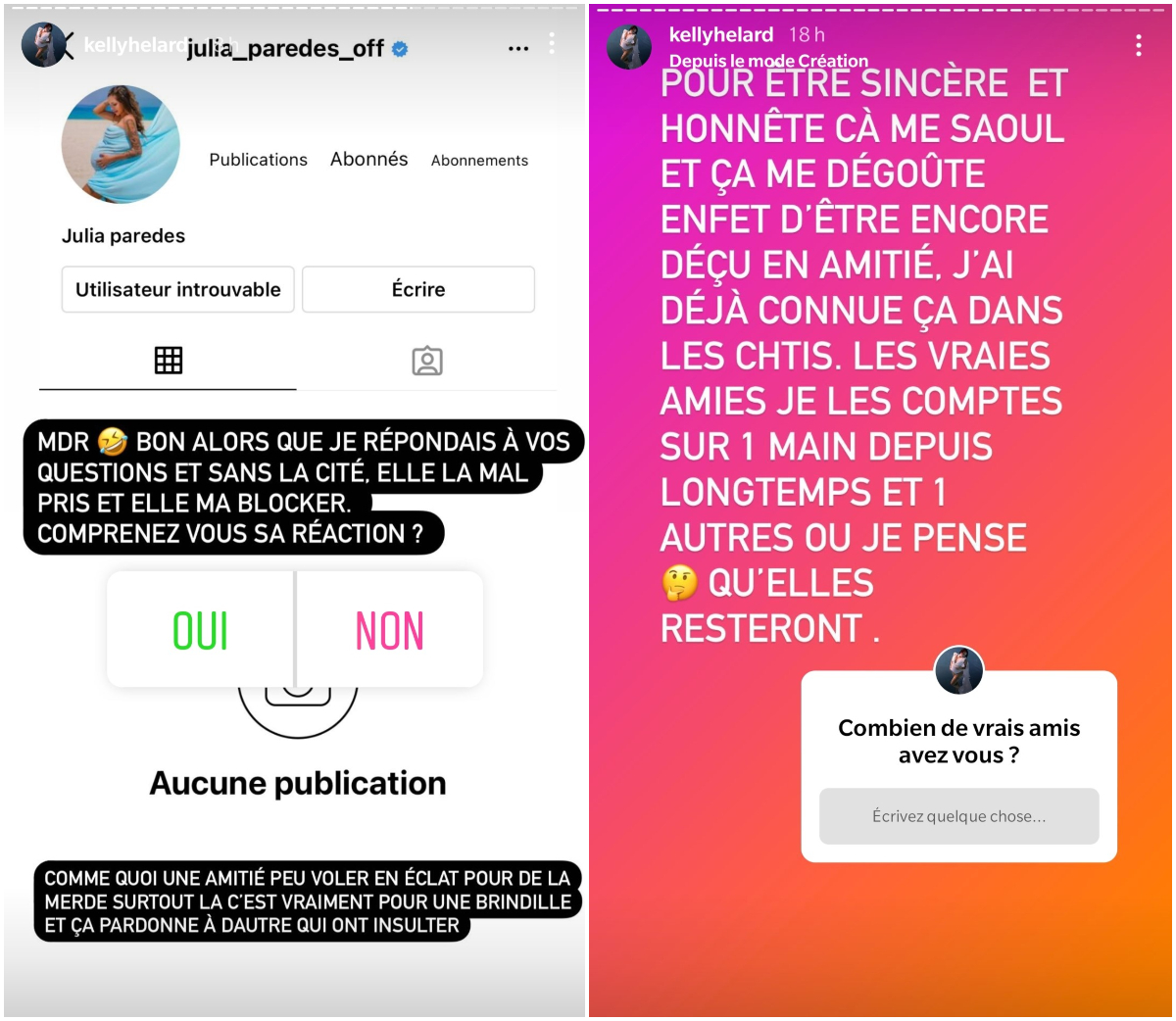  Kelly Helard répond à Julia Paredes @Instagram