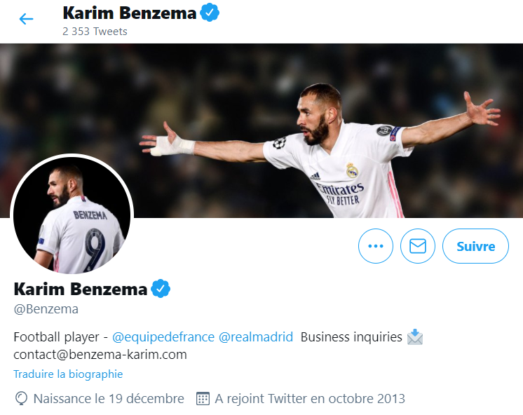  Karim Benzema sur @Twitter
