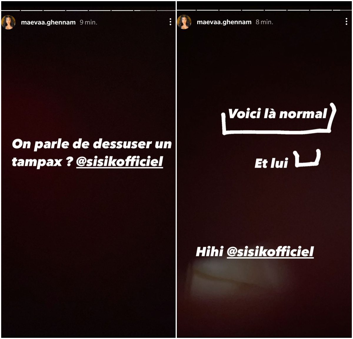  Sisika tacle son ex Maeva Ghennam @Snapchat