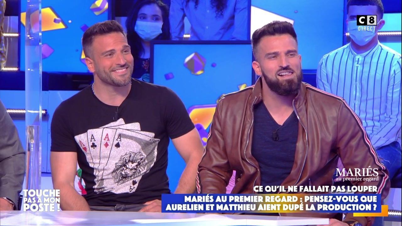  Mathieu et Aurélie sur la plateau de TPMP @C8