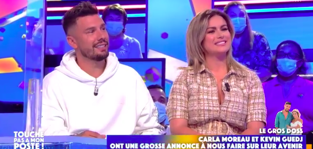  Carla Moreau et Kevin Guedj sur le plateau de TPMP @C8