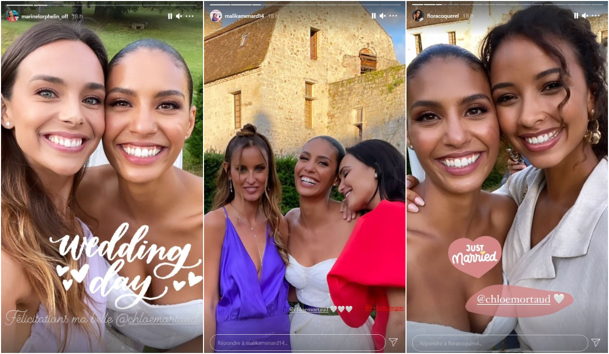  Les Miss prennent la pose avec Chloé Mortaud pour son mariage @Instagram