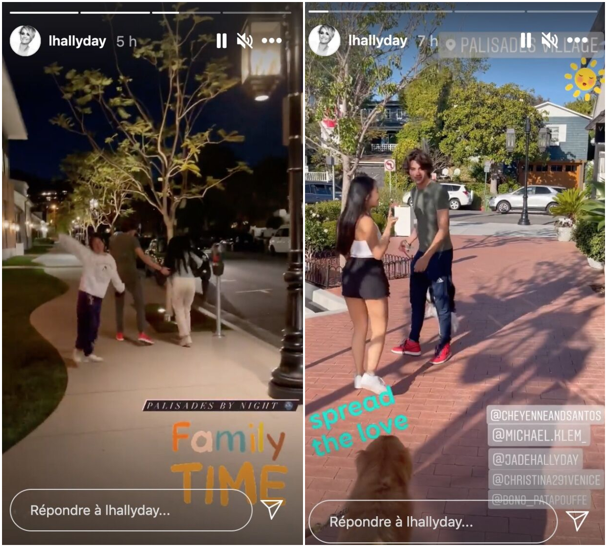  Laeticia Hallyday filme sa fille et son amoureux @Instagram