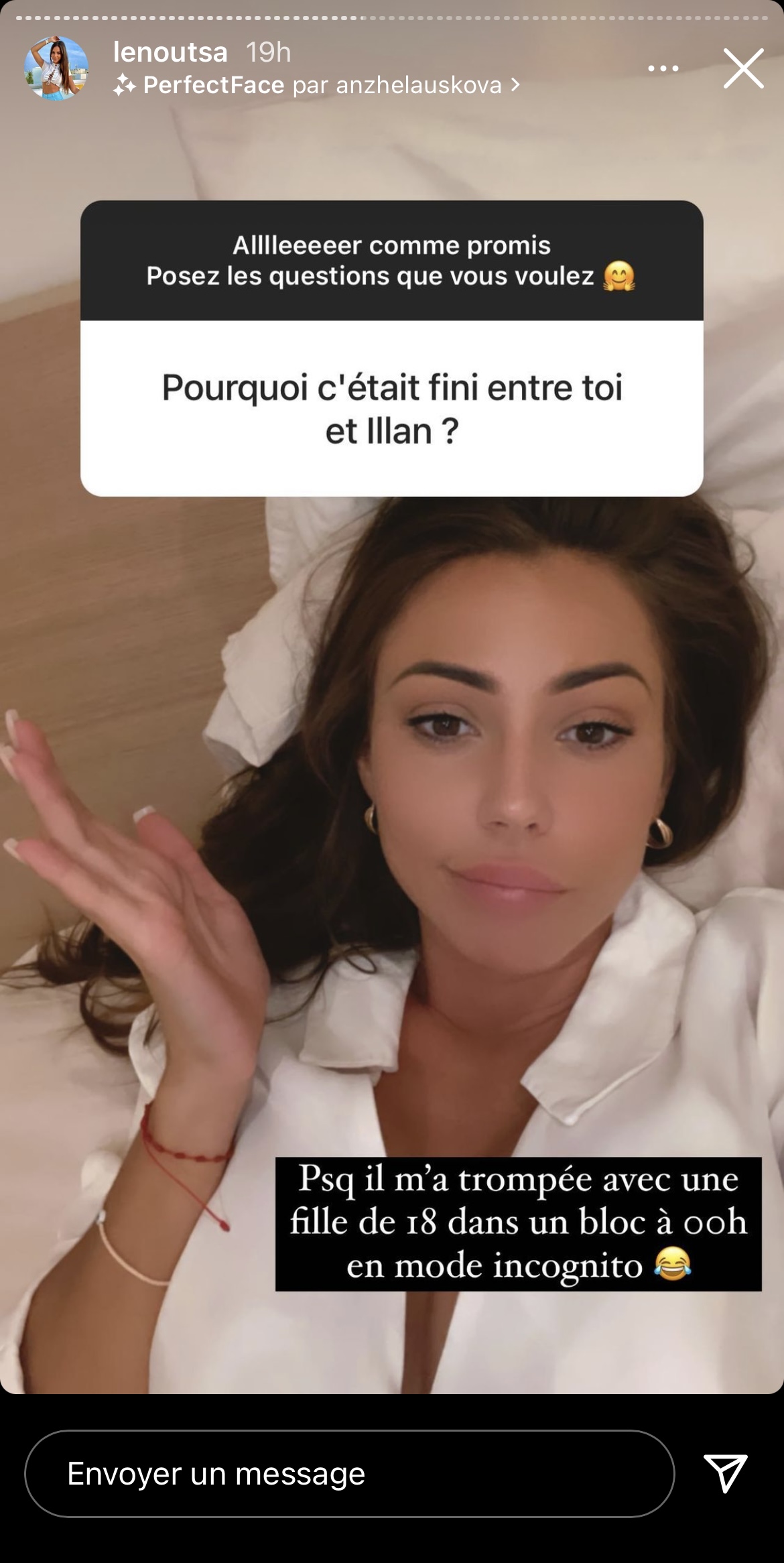  Léna balance sur l'infidélité d'Illan @ Instagram