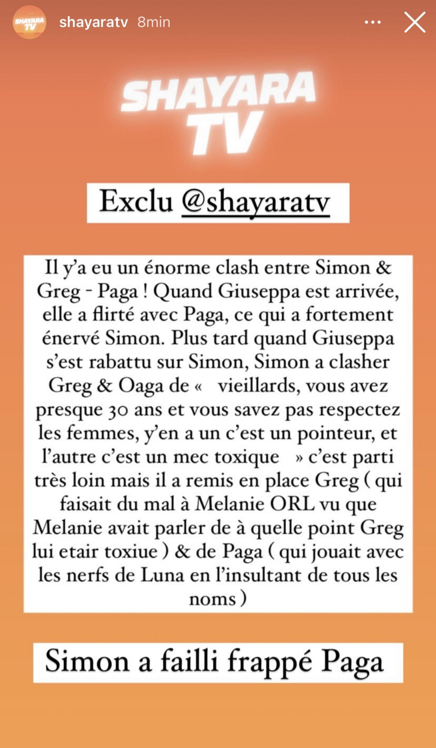  Simon Castaldi en guerre avec Paga @Instagram