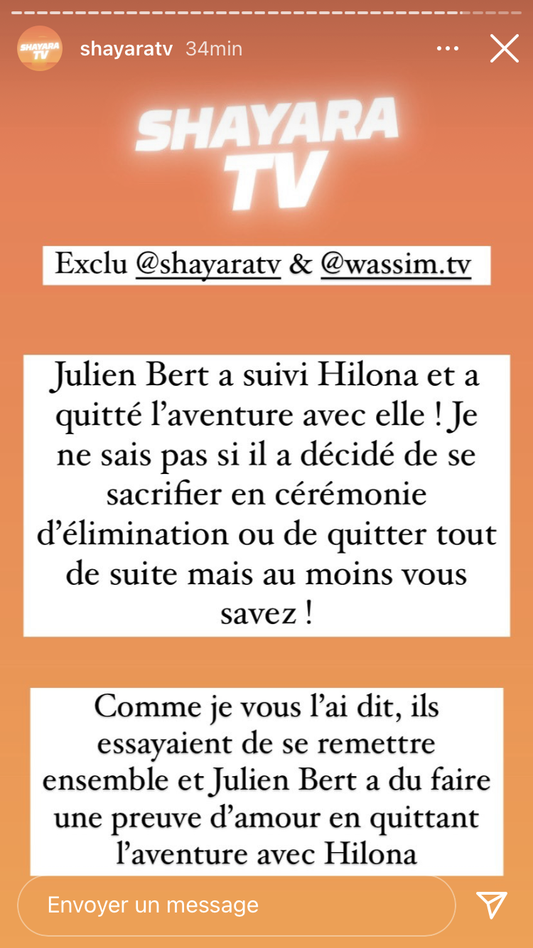 Les Marseillais vs RDM : Hilona Gos éliminée, Julien Bert la suit par amour !