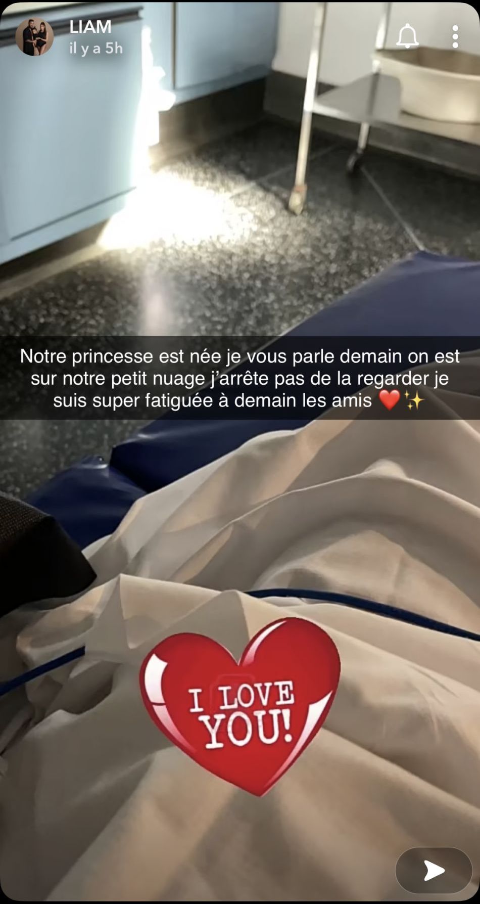  Liam Di Benedetto annonce la naissance de sa deuxième fille @Snapchat