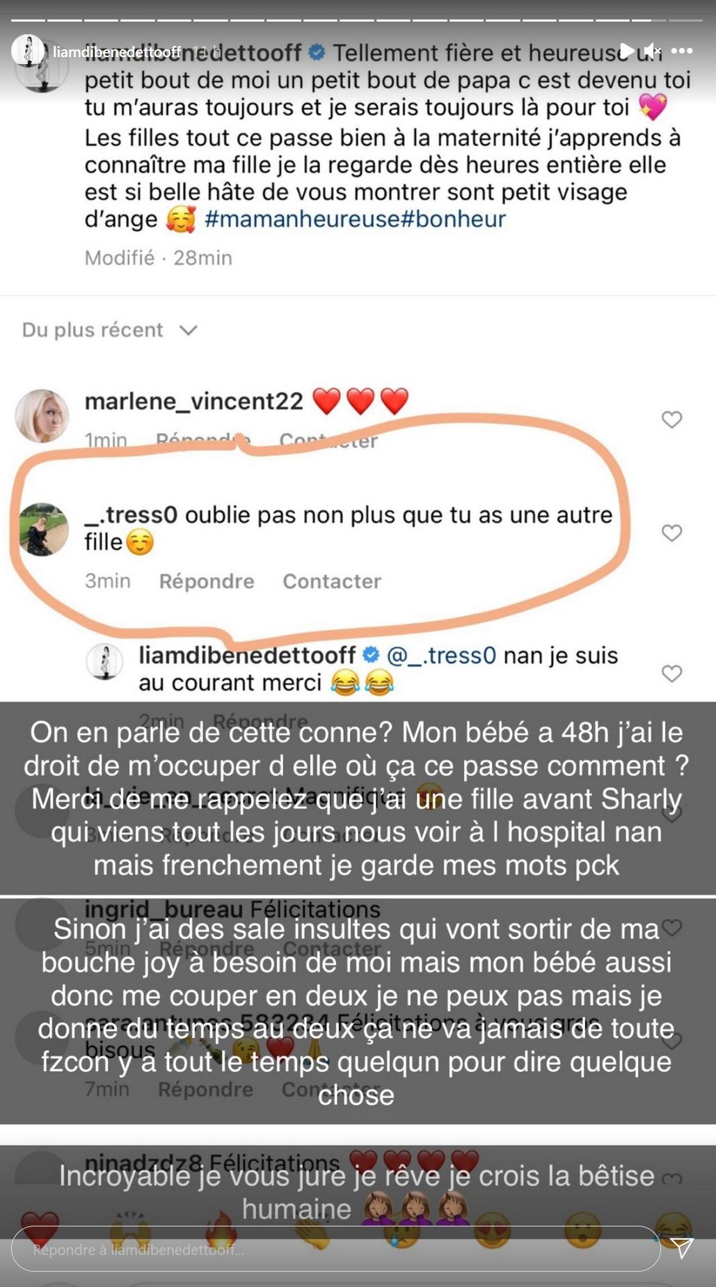 Liam Di Benedetto de nouveau maman : Elle reçoit une remarque désobligeante à propos de Joy !