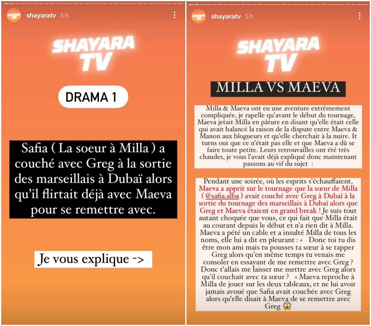  ShayaraTV balance : Safia aurait couché avec Greg Yega @Instagram