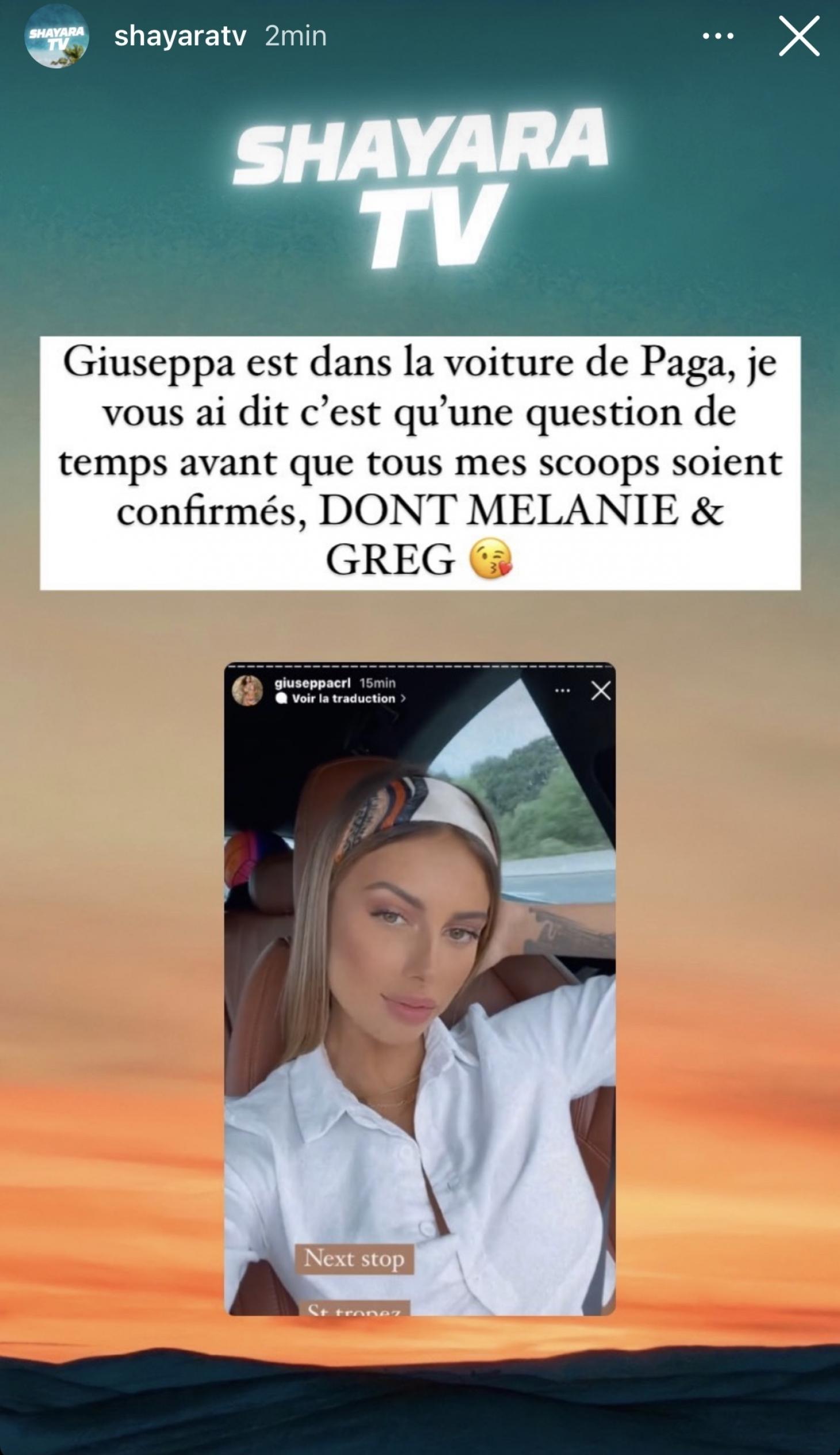  Giuseppa en couple avec Paga ? Elle se snappe dans sa voiture @ Instagram