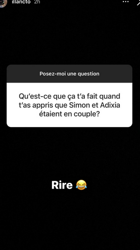  Illan Castronovo réagit au couple formé par Adixia et Simon Castaldi @Instagram