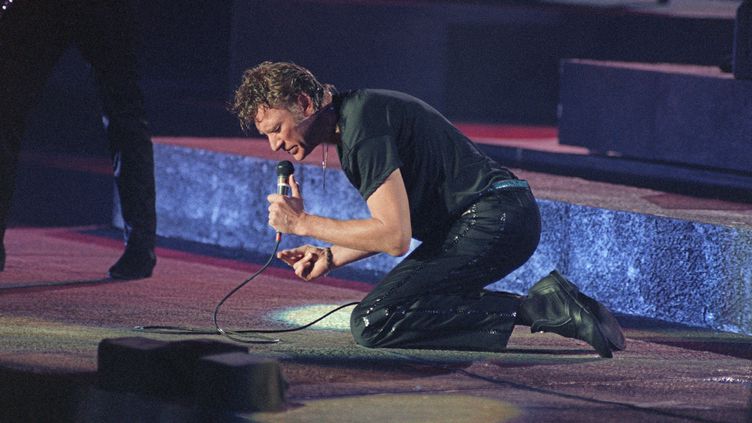  Johnny Hallyday sur la scène de Paris-Bercy en 1987 @AFP