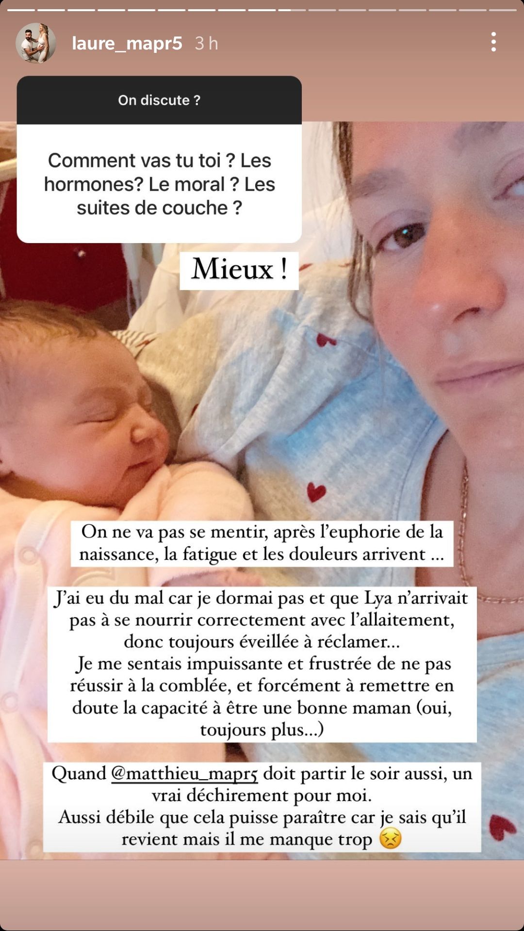  Laure parle de ses "montées de stress" @Instagram