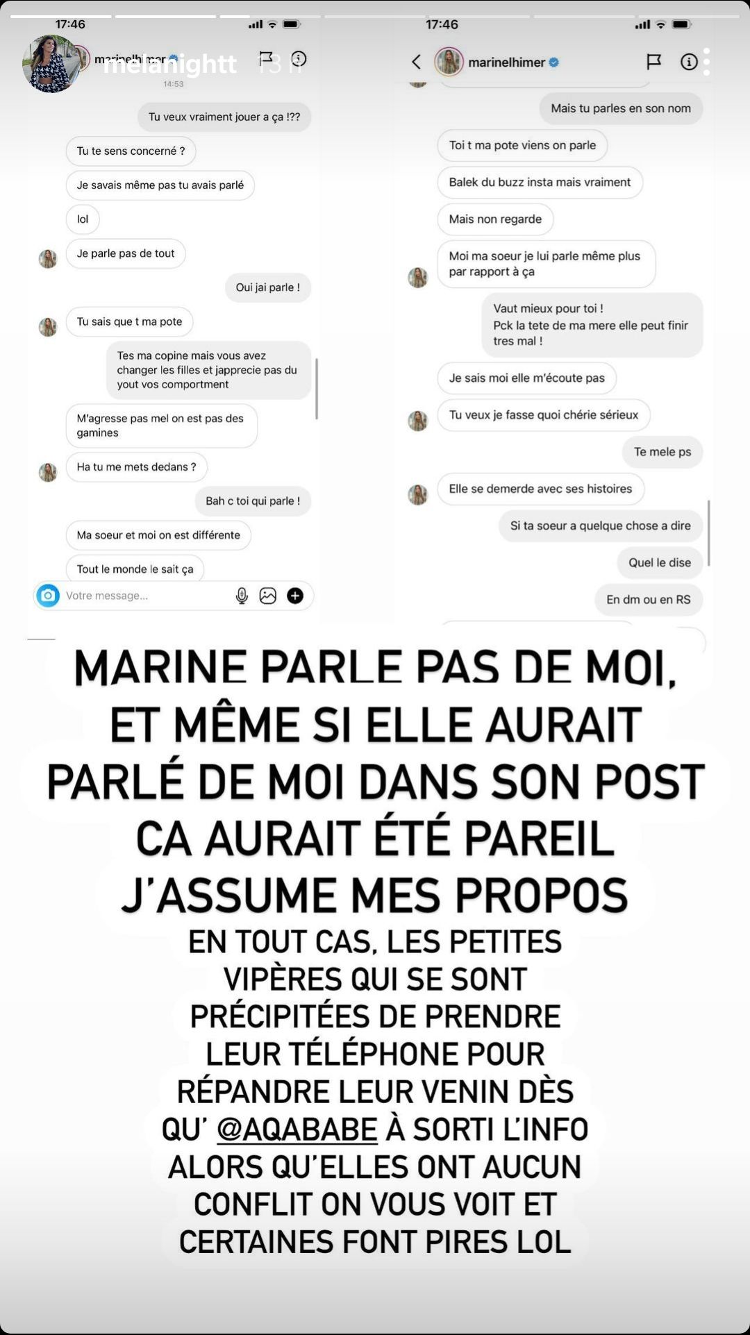 Océane El Himer s’attire les foudres de Mélanight ! Marine s’en mêle !