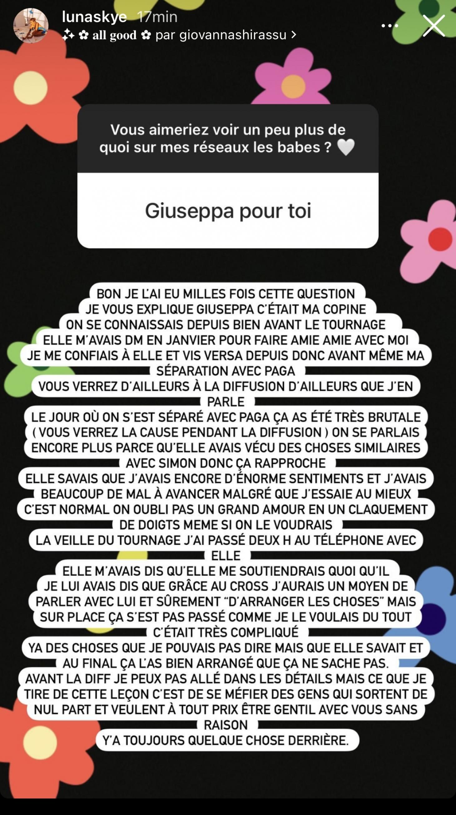  Paga en couple avec Giuseppa, Luna Skye réagit @Instagram