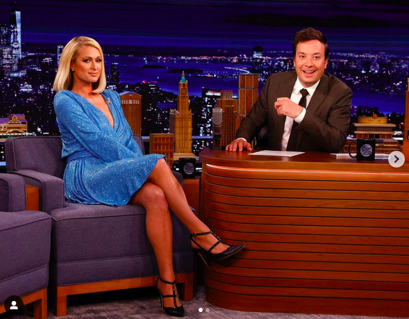  Paris Hilton lors de son interview avec Jimmy Fallon @Instagram