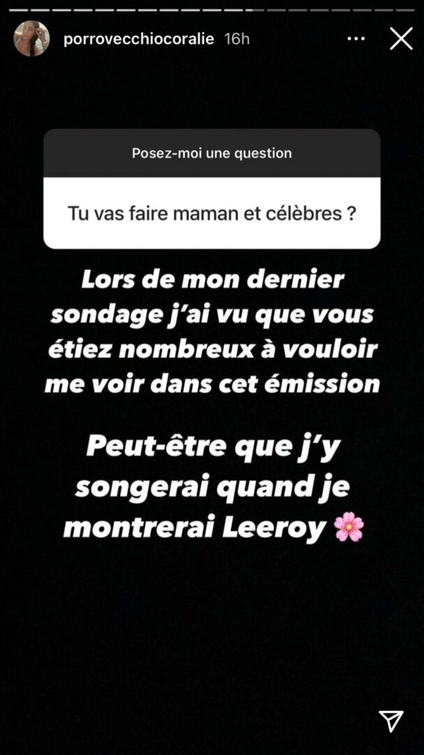  Coralie Porrovecchio répond sur Instagram @Instagram